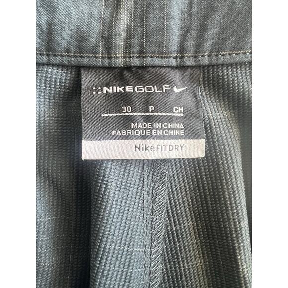 Nike Dri-fit Mens Blue Plaid Preppy Flat Front Chino Golf 10” Shorts Sz 30 - Picture 5 of 6